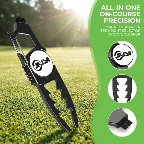 JIUYIBC 6 Golf Divot Tool with Magnetic Ball Marker, and Tee Height Adjuster, Golf Tees, Funny Golf Accessories, Golf