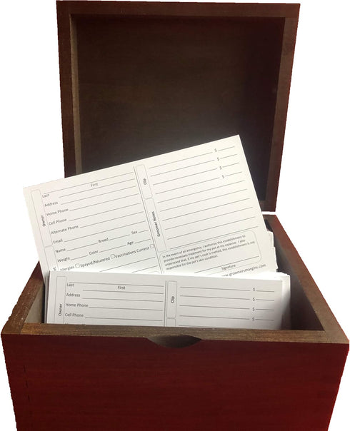 Dog Grooming Cards (100 Pack) 8 X 5 inch Groomer Client Profile Service Record Clip Card for Pet Groomers