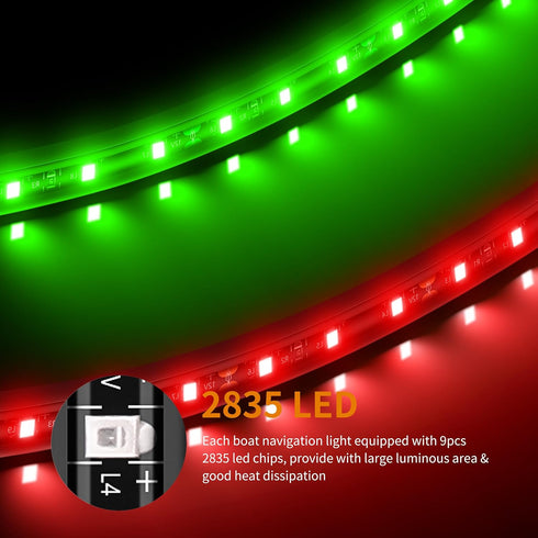 RVZONE Boat Navigation Lights, Navigation Lighting For Boats Led, Marine Lighting For Night Fishing, Boat Red and Green