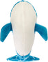 Strong 'N Silent Silent Swimmer Soft Plush Orca Chew Guard Dog Toy - Blue, Large