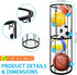 Garage Ball Storage Rack, Wall-Mounted Basketball Holder, Vertical Sports Ball Storage Organizer for Soccer,