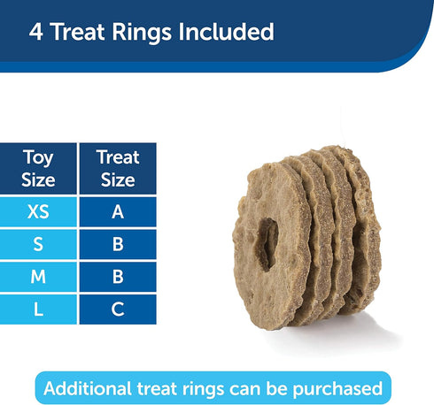 PetSafe Busy Buddy Bristle Bone, Treat-Holding Toy for Dogs with Treat Rings Included, Purple, Small