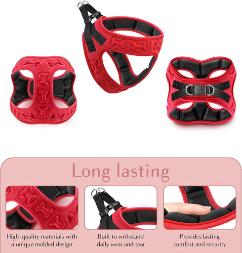 Comfort Fit Step-in Dog & Puppy Harness, All Weather Vest Harness: Adjustable, Soft Padded for Small, Medium Dogs
