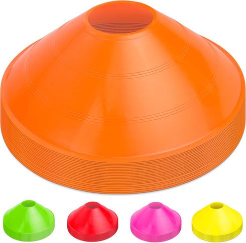 GoSports 20 Pack Premium Sports Cones for Agility Training and Drills - Orange, Green, Pink, Yellow, Red