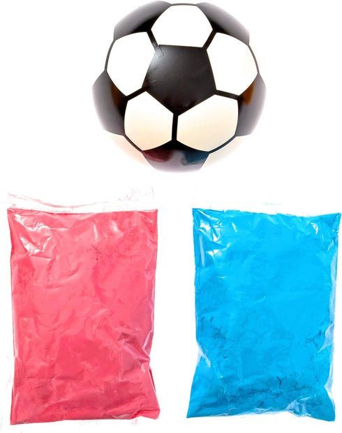 Gender Reveal Soccer Ball with Powder, Exploding Soccer Balls Kit with Pink and Blue Colour Packs + Soccer Ball Shell