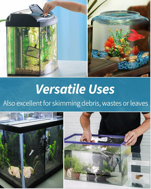 Pawfly Aquarium Fish Net - Extendable 9-24 Inch Long Handle for Betta Fish Tank, Small Koi Pond and Pool