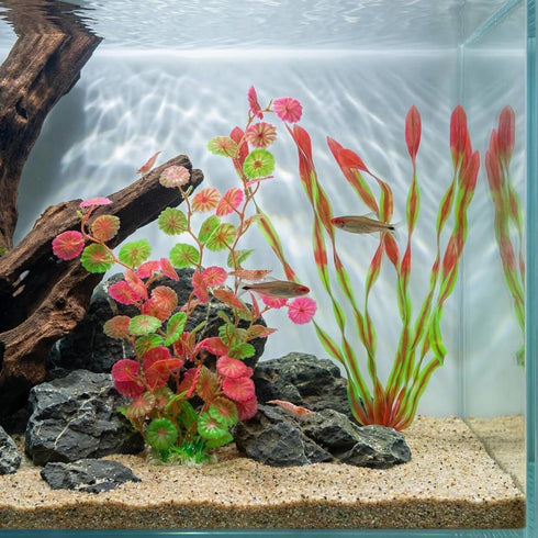LIYAOLI Aquarium Artificial Plants 2 Pack Tall Realistic Fish Tank Plants Decor with