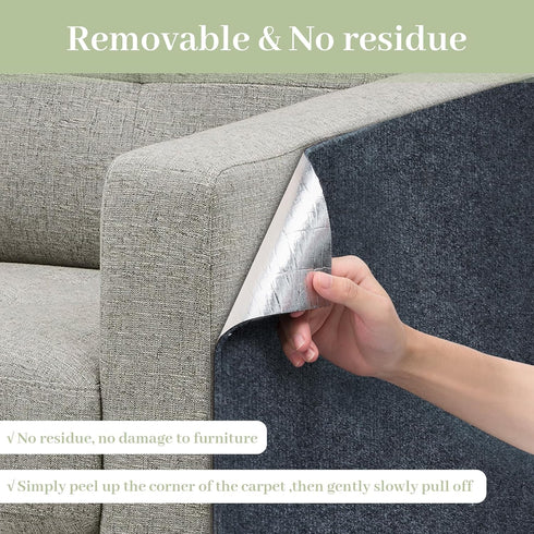 Cat Scratch Mat, Trimmable Self-Adhesive Furniture Protector, 78.7"x15.8" Cat Scratching Post Carpet (Dark Grey)