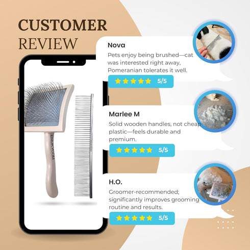 Specialized Grooming Tool for Great Pyrenees and Doodles (Goldendoodles, Poodles & Labradoodles) - Dog Slicker Brush