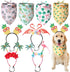 8 Pcs Hawaiian Dog Bandana Party Headbands Set | Cute Puppy Bibs for Small & Large Dogs, Tropical Party Accessories