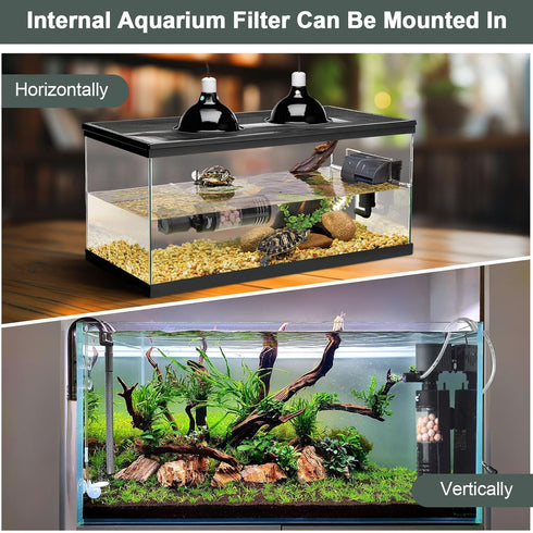 10-40 7W 100 hygger Quiet Electric Aquarium Sponge Filter Gallon Fish Tank Filter with Bio Balls Airtubing, Submersible