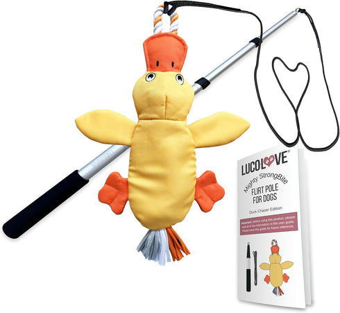 Flirt Pole for Dogs Heavy Duty - Multi-Sensory Tough Chase Toy for