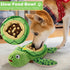 ZYBDP Interactive Dog Toy, Green Turtle Plush with Slow Feeder Bowl, Squeaky Chew Toy