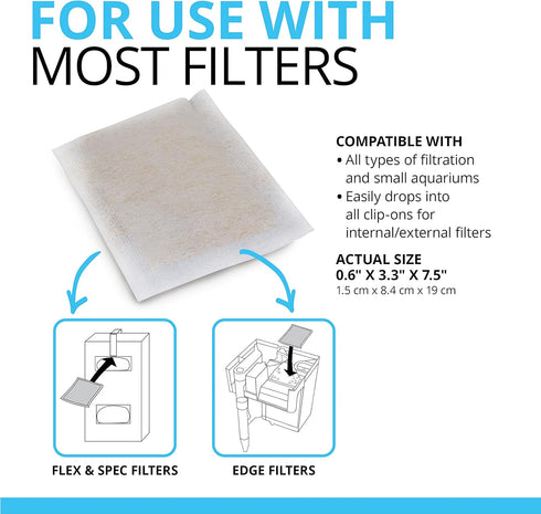 Fluval ClearX Filter Media Insert, Replacement Aquarium Filter Media, 4-Pack (A1336)