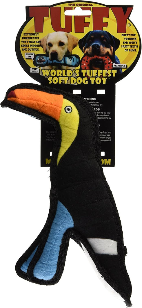 TUFFY World's Tuffest Soft Dog Toy - Zoo Junior Toucan, Durable & Strong for Interactive Play.