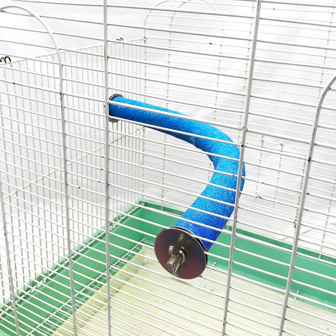 Hypeety Bird Perch U Shape Wood Stand for Parakeets Cockatiels Conures Macaws - Grinding Mouth Paws Claw Holder (Random