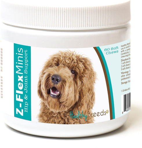 Healthy Breeds Labradoodle Z-Flex Minis Hip and Joint Support Soft Chews, 60 Count
