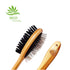 Double Sided Dog Brush for Long or Short Haired Dogs, Eco-Friendly Bamboo Grooming Tool for Deshedding