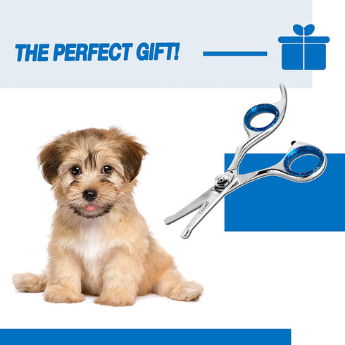 Laazar Straight Dog Grooming Scissors, Comfortable Cat & Dog Scissors for Trimming, Premium Stainless Steel