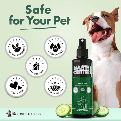Nasty Critter! Pet Scent - 8 Oz - Made in USA for Cats and Dogs