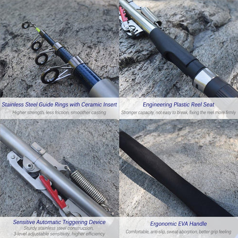 Lixada Fishing Pole 3.0m - Adjustable Telescopic Rod for Sea River Lake Pool Fishing