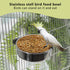 4 Pcs Medium Bird Feeding Dish Cups, Stainless Steel Parrot Food Bowl with Clamp Holder, Birdcage Coop Feeder