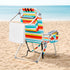 Xeuemtey Backpack Pouch,5-Position Beach Chair with Towel Bar,Cooler and Storage Adjustable High Beach Chairs