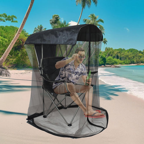 Emsiok 63"H 35"X32" Mosquito Net Cover for Canopy Chair, Bug Barrier Mosquitos Mesh Tent Black Chair Mosquito Netting