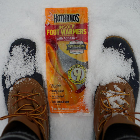 HotHands Insole Foot Warmers - 16 Pair, Black - Long Lasting Odorless Air Activated Warmers
