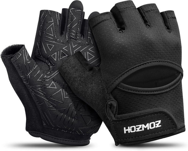 HOZMOZ Ventilated Weight Lifting Gloves, Thick Padded Workout Gym Gloves with Full