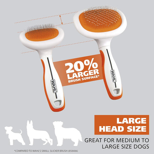 Wahl Premium Patented Dual Level Sensitive Skin Pet Slicker, Ergonomic Handle for Grooming Dogs or Cats