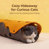 ZEZE Cheese Cat Tunnel for Indoor Cats, Felt Peek Hole Hide Tunnel Toy with Snap Buttons, Foldable Interactive Cat Play