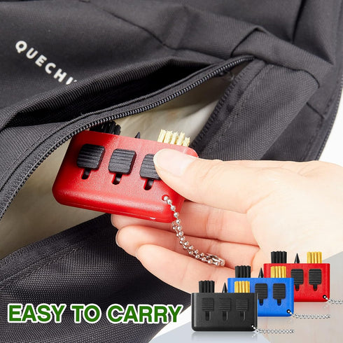Nuanchu 10 Packs 3 in 1 Retractable Golf Club Cleaner Tool, Portable Brush & Sharpening Tool
