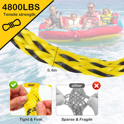 Watersports Heavy Duty Tow Harness with D Rings, Boat Tow Harness for Towing Tube, Water Ski, Wakeboard