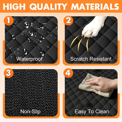 60/40 Dog Car Seat Cover for Back Seat - Waterproof, Non-Slip, Pet Bench Seat Covers, with Split Bench Fit, Universal