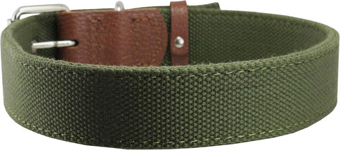 Cotton Web Dog Collar - 1" Wide, Fits 15"-19" Neck, Boxer, Retriever