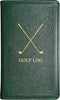 Golf Journal with Graphic Image On The Green, Score Log Book, Genuine Full Grain Leather (Green, Compact - 3" x 5")