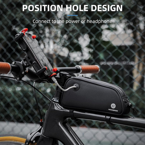 ROCKBROS Top Tube Bike Bag, Bicycle Front Frame Bag Cycling Accessories, Lightweight Portable Mounting System