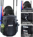 VIGERARI Baseball Bucket Bag, Coaches Bag, Expandable Softball Bucket Bag with Padded Seat, Baseball Gear Organizer