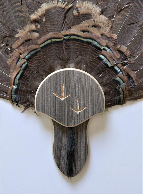 Generic Rustic Grey Carved Turkey Mounting Kit with Beard Plate 02