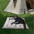 Portable Outdoor Dog Bed, Rollup Travel Mat with Carry Handles, Super Soft Crate Pad for Large Dogs, 42”x28”, Grey