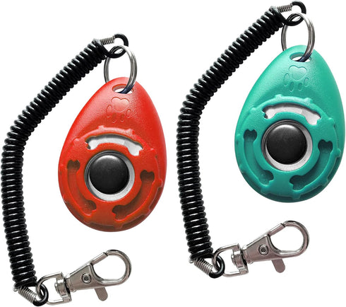 Pet Training Clicker with Wrist Strap - Dog Training Clickers, New Red and Bluegreen