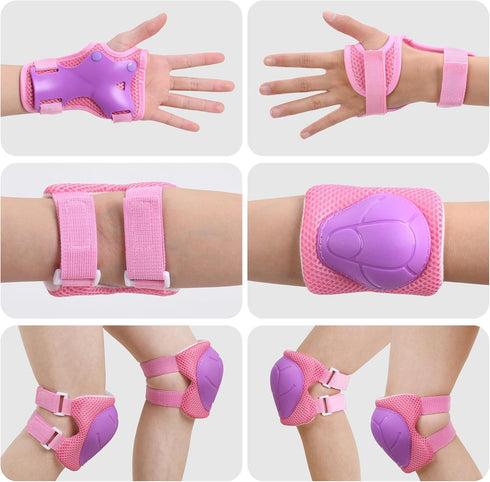 Kids Protective Gear, Knee Pads Elbow Pads with Wrist Guards for Roller Skating Cycling Skateboard Bike Scooter Rollerblade Safety Gear for Kids 2-7 Years Old