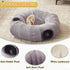Cat Tunnel Bed for Indoor Cats - Cute Cat Donut Tunnel with Washable Circle Cushion and Blackout Tent Round Pet Play