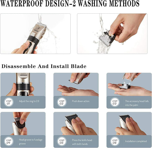 Trimmer/Pet Trimmer Dog Clippers for Grooming,Dog Grooming Kit for Heavy Thick Hair&Coats/Low Noise Rechargeable