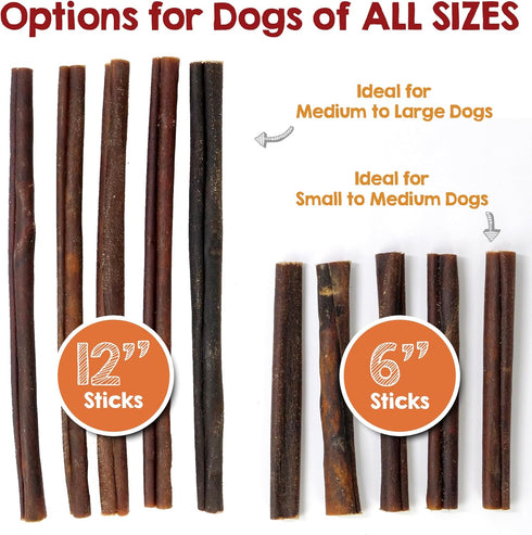 6 Inch 10 Riley's Beef Collagen Sticks for Dogs, Collagen Chews for Dogs, Bully Stick & Rawhide Alternative, Long