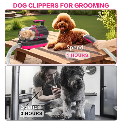 Trimming High-Suction Dog Grooming Vacuum for Small & Medium Dogs, Compact Hair Collection System for Regular