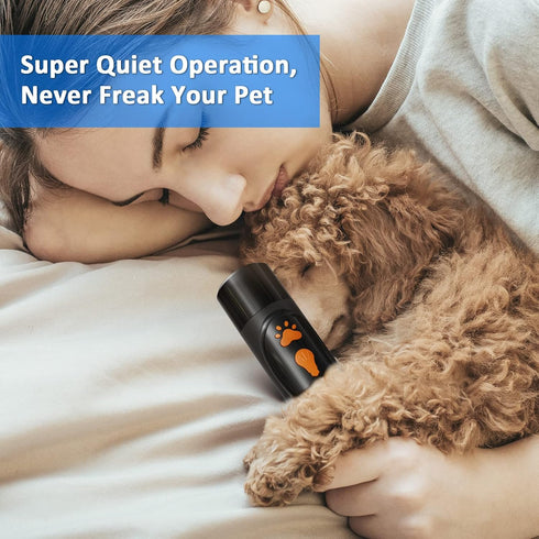 Dog Nail Grinder, Electric Pet Nail Trimmers and Clippers Kit, Super Quiet, Rechargeable for Small Large Dogs & Cats