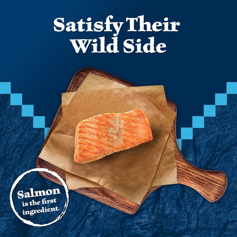 Blue Buffalo Wilderness Crunchy Cat Treats, 12-oz Tub, Tasty Salmon Flavor, Made with Natural Ingredients