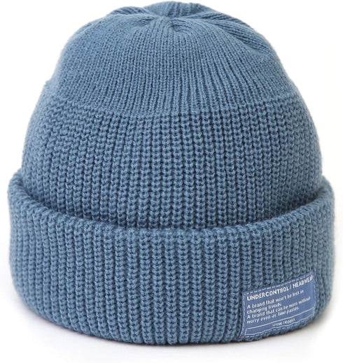 UNDERCONTROL Winter Trawler Fisherman Beanie, Unisex Stylish Plain Docker Skull Hat, Roll Up Watch Cap Color Pack